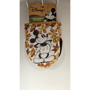Disney Sketchbook Mickey Mouse & Pumpkins 2 Pack Oversized Mini Oven Mitts NEW